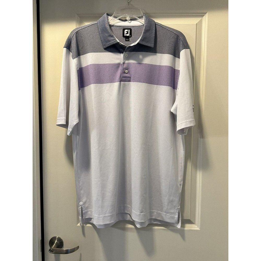 FootJoy Polo Pique Shirt‎ Men sz. XL Color Block Golf Short Sleeve Stretch Logo*